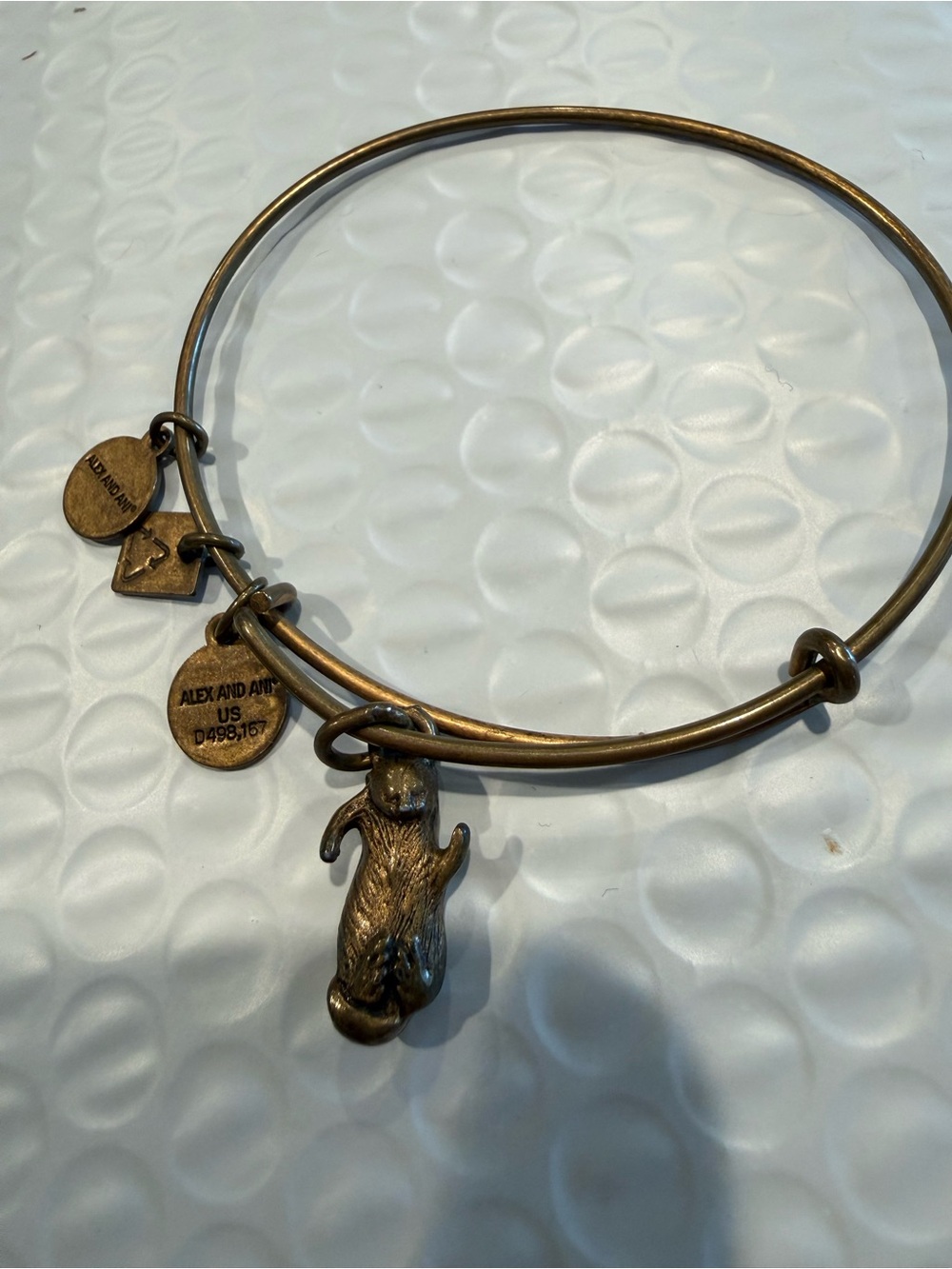 Alex and Ani Bronze Otter Charm Bracelet - Antique Bronze